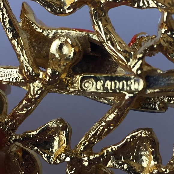 Vintage Cadoro Partridge In A Pear Tree Brooch - Picture 5 of 8